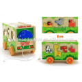 Vente chaude de zoo bus toy éducatif drôle de jouets OEM véhicules en bois bus pour enfantsEZ5113